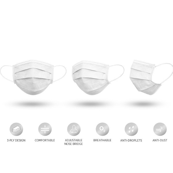 Otroška maska za obraz - bela